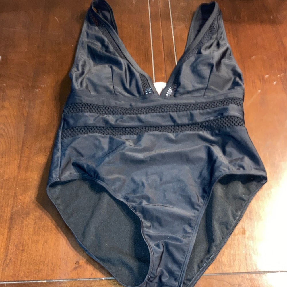 NWT Davi and Dani black one piece swim suit sz L
